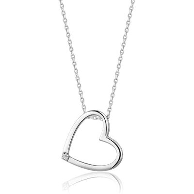 MIORE Collier Femme Argent Sterling 925 – Collier Coeur, Pendentif Coeur avec Diamant naturel, Chaine Argent 45cm, Collier hypoallergénique, Bijou Argent, Bijoux Femme Boite a Bijoux Incluse - Publicité MIORE Collier Femme Argent Sterling 925 – Collier Coeur, Pendentif Coeur avec Diamant naturel, Chaine Argent 45cm, Collier hypoallergénique, Bijou Argent, Bijoux Femme Boite a Bijoux Incluse - Publicité