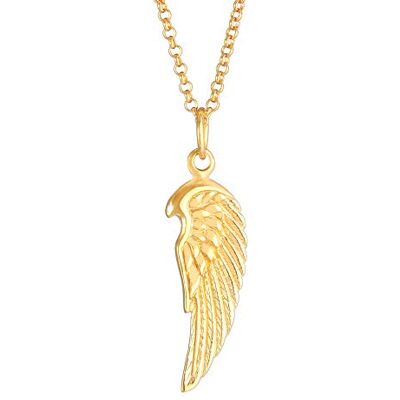 Kuzzoi Collier pour homme en argent sterling 925 avec pendentif en forme d'aile d'ange (24 mm), collier pour homme en argent sterling 925 plaqué or, chaîne dorée avec pendentif en forme d'ailes d'ange - Publicité Kuzzoi Collier pour homme en argent sterling 925 avec pendentif en forme d'aile d'ange (24 mm), collier pour homme en argent sterling 925 plaqué or, chaîne dorée avec pendentif en forme d'ailes d'ange - Publicité