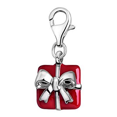 Quiges Charm Pendentif Breloque avec Fermoir Femme Plaqué Argent Boîte-Cadeau en Émail Rouge avec Archet - Publicité Quiges Charm Pendentif Breloque avec Fermoir Femme Plaqué Argent Boîte-Cadeau en Émail Rouge avec Archet - Publicité
