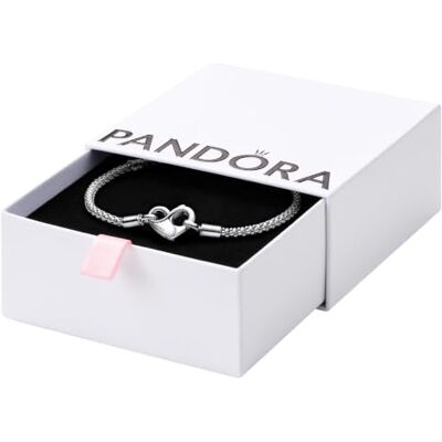 PANDORA bracelet avec une fermoirette infinie en cœur en argent sterling de couleur argent, compatible avec les bracelets Moments, longueur : 17 cm, - Publicité PANDORA bracelet avec une fermoirette infinie en cœur en argent sterling de couleur argent, compatible avec les bracelets Moments, longueur : 17 cm, - Publicité