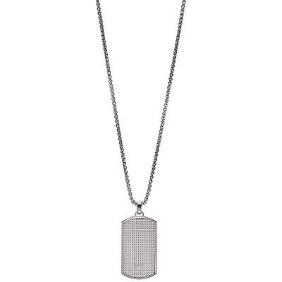 Emporio Armani Collier Pour Hommes Bases De Clés, Longueur : 525mm, Largeur : 18.5mm, Hauteur : 32.6mm Collier En Acier Inoxydable Argenté, - Publicité Emporio Armani Collier Pour Hommes Bases De Clés, Longueur : 525mm, Largeur : 18.5mm, Hauteur : 32.6mm Collier En Acier Inoxydable Argenté, - Publicité
