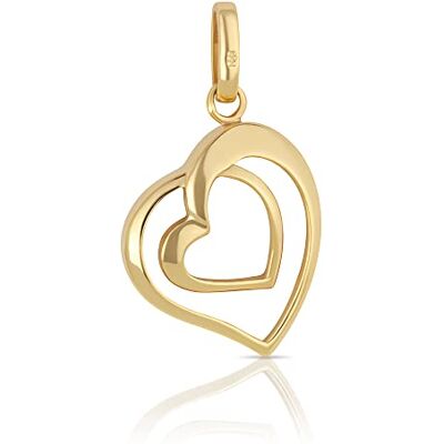 NKlaus Double Cœur Pendentif Cœur 15x13mm 333 Or Jaune Pendentif Collier - Publicité NKlaus Double Cœur Pendentif Cœur 15x13mm 333 Or Jaune Pendentif Collier - Publicité
