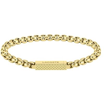 Lacoste Bracelet en Chaîne pour Homme Collection L'ESSENTIEL en Or Jaune - Publicité Lacoste Bracelet en Chaîne pour Homme Collection L'ESSENTIEL en Or Jaune - Publicité