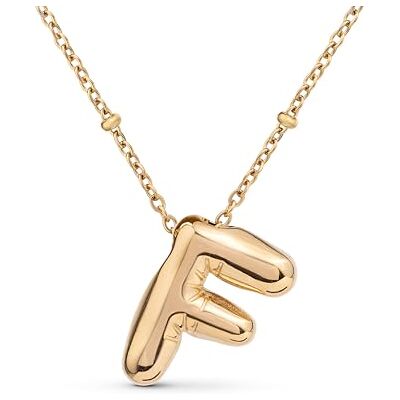 Amberta Collier de Lettres à Bulles en Or pour Femme et Adolescentes Pendentif Initiale en Acier Inoxydable Plaqué Or 18 Carats Bubble Balloon Lettre Épaisse Chaîne Personnalisée Prénom: F - Publicité Amberta Collier de Lettres à Bulles en Or pour Femme et Adolescentes Pendentif Initiale en Acier Inoxydable Plaqué Or 18 Carats Bubble Balloon Lettre Épaisse Chaîne Personnalisée Prénom: F - Publicité