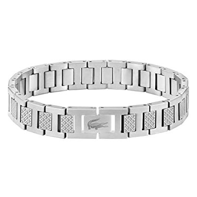 Lacoste Bracelet à Maillons pour Homme Collection METROPOLE en Acier Inoxydable Embelli avec Motif Petit Piqué - Publicité Lacoste Bracelet à Maillons pour Homme Collection METROPOLE en Acier Inoxydable Embelli avec Motif Petit Piqué - Publicité