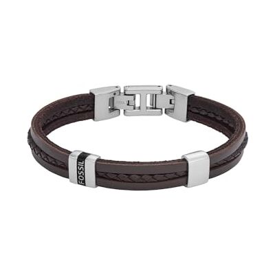 Fossil Bracelet homme en acier inoxydable ou en cuir avec fermoir rabattable - Publicité Fossil Bracelet homme en acier inoxydable ou en cuir avec fermoir rabattable - Publicité