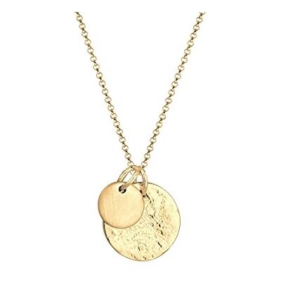 Elli Collier Femme Pendentif Plaque Martelé en Argent Sterling 925 - Publicité Elli Collier Femme Pendentif Plaque Martelé en Argent Sterling 925 - Publicité