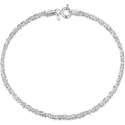 Amberta® Bijoux Bracelet Chaîne Argent 925/1000 Maille Diamantée Largeur 1.4 mm Longueur 18 19 cm (18cm) - Publicité Amberta® Bijoux Bracelet Chaîne Argent 925/1000 Maille Diamantée Largeur 1.4 mm Longueur 18 19 cm (18cm) - Publicité