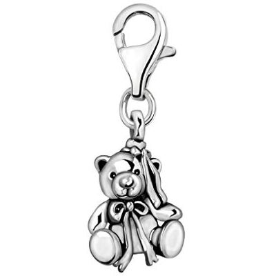 Quiges Charm Pendentif Breloque avec Fermoir Femme Plaqué Argent Ours en Peluche 3D - Publicité Quiges Charm Pendentif Breloque avec Fermoir Femme Plaqué Argent Ours en Peluche 3D - Publicité