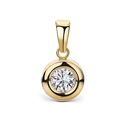 MIORE Pendentif Femme, Pendentif Or Jaune 9 Carats (375)– avec Zircone, hypoallergénique, Bijoux Femme Avec Boite a Bijoux - Publicité MIORE Pendentif Femme, Pendentif Or Jaune 9 Carats (375)– avec Zircone, hypoallergénique, Bijoux Femme Avec Boite a Bijoux - Publicité