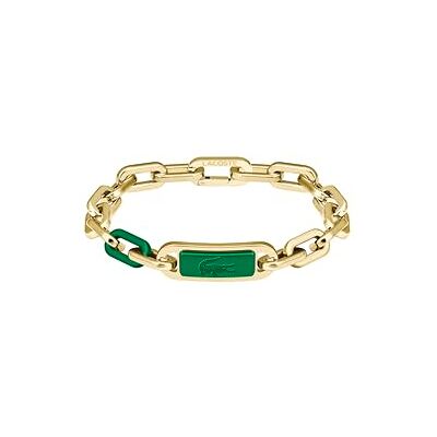 Lacoste Bracelet en Chaîne pour Homme Collection CREW en Or Jaune avec une Plaque Gravée - Publicité Lacoste Bracelet en Chaîne pour Homme Collection CREW en Or Jaune avec une Plaque Gravée - Publicité