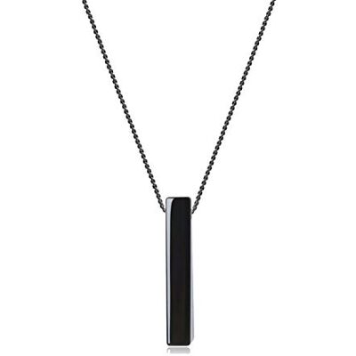 COAI Pendentif Barre Collier Acier Inoxydable Plaqué Or Pierres Véritables Obsidienne Unisexe - Publicité COAI Pendentif Barre Collier Acier Inoxydable Plaqué Or Pierres Véritables Obsidienne Unisexe - Publicité