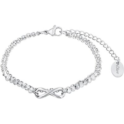 s.Oliver Bracelet en acier inoxydable pour dames, avec verre, 16+4 cm, argent, Infinity, Livré en boîte cadeau de bijoux - Publicité s.Oliver Bracelet en acier inoxydable pour dames, avec verre, 16+4 cm, argent, Infinity, Livré en boîte cadeau de bijoux - Publicité