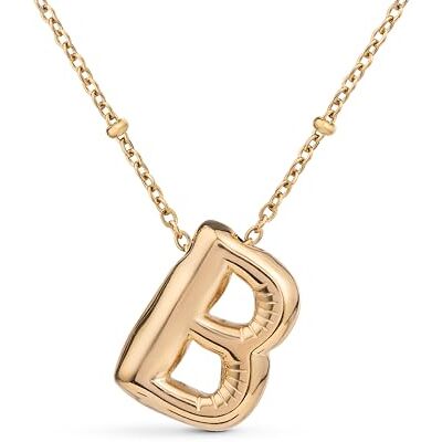 Amberta Collier de Lettres à Bulles en Or pour Femme et Adolescentes Pendentif Initiale en Acier Inoxydable Plaqué Or 18 Carats Bubble Balloon Lettre Épaisse Chaîne Personnalisée Prénom: B - Publicité Amberta Collier de Lettres à Bulles en Or pour Femme et Adolescentes Pendentif Initiale en Acier Inoxydable Plaqué Or 18 Carats Bubble Balloon Lettre Épaisse Chaîne Personnalisée Prénom: B - Publicité