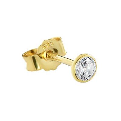 NKlaus Clou d'oreille en or véritable 585 14 carats 3,5mm cristal cubique zirconium femmes hommes enfants - Publicité NKlaus Clou d'oreille en or véritable 585 14 carats 3,5mm cristal cubique zirconium femmes hommes enfants - Publicité