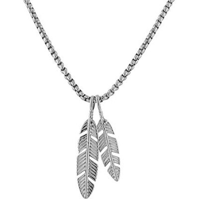 Akitsune Levitas Pendentif INCL. 90cm Chane Collier Femme Homme Acier Inoxydable Ailes Plume Stylis Argent - Publicité Akitsune Levitas Pendentif INCL. 90cm Chane Collier Femme Homme Acier Inoxydable Ailes Plume Stylis Argent - Publicité