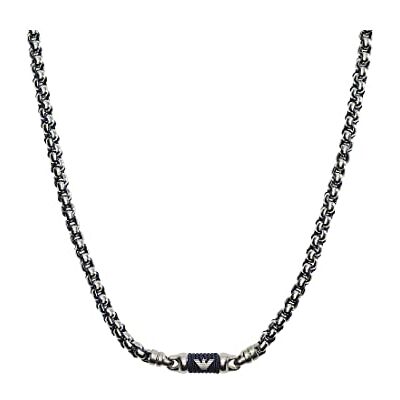 Emporio Armani Collier pour homme en acier inoxydable avec fermoir à mousqueton, Acier foncé - Publicité Emporio Armani Collier pour homme en acier inoxydable avec fermoir à mousqueton, Acier foncé - Publicité