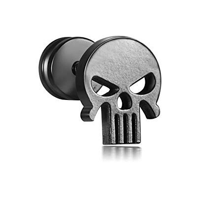 BlackAmazement Faux piercing en acier inoxydable 316L Motif tête de mort Argenté/noir/doré Pour homme, Acier inoxydable, - Publicité BlackAmazement Faux piercing en acier inoxydable 316L Motif tête de mort Argenté/noir/doré Pour homme, Acier inoxydable, - Publicité