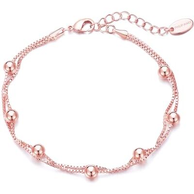 Philip Jones Bracelet Boule Plaqué Or Rose - Publicité Philip Jones Bracelet Boule Plaqué Or Rose - Publicité