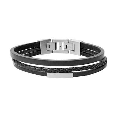 Fossil Bracelet homme en acier inoxydable ou en cuir avec fermoir rabattable - Publicité Fossil Bracelet homme en acier inoxydable ou en cuir avec fermoir rabattable - Publicité
