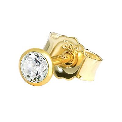 NKlaus Clou d'oreille simple or jaune 333 or 8 carats Boucle d'oreille cristal zirconium blanc 1774 - Publicité NKlaus Clou d'oreille simple or jaune 333 or 8 carats Boucle d'oreille cristal zirconium blanc 1774 - Publicité