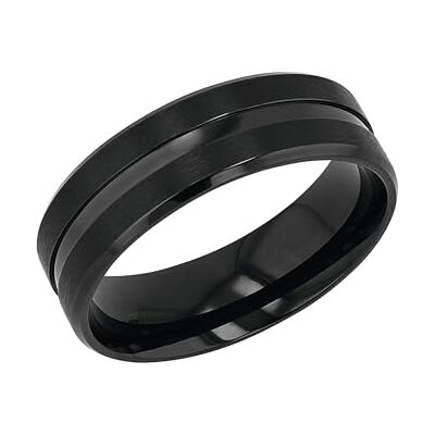 Amor Bague pour homme en acier inoxydable, noire, livrée dans un coffret cadeau - Publicité Amor Bague pour homme en acier inoxydable, noire, livrée dans un coffret cadeau - Publicité