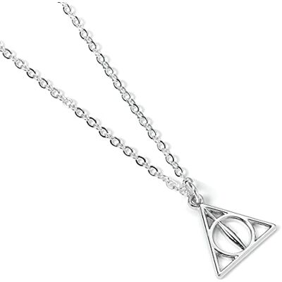 Harry Potter Pendentif et collier plaqués argent Deathly Hallows - Publicité Harry Potter Pendentif et collier plaqués argent Deathly Hallows - Publicité