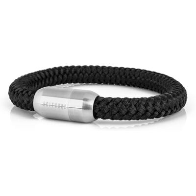 Akitsune Portus Bracelet Corde Voile Boucle magntique Bracelet Femme Ancre Homme Maritime Argent Mat Noir 18cm - Publicité Akitsune Portus Bracelet Corde Voile Boucle magntique Bracelet Femme Ancre Homme Maritime Argent Mat Noir 18cm - Publicité