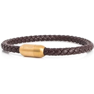 Akitsune Silvus Bracelet en Cuir Fermoir magntique 5mm Bijoux de Bras Femme Homme Acier Inoxydable Bracelet Simple Or Marron 22,5cm - Publicité Akitsune Silvus Bracelet en Cuir Fermoir magntique 5mm Bijoux de Bras Femme Homme Acier Inoxydable Bracelet Simple Or Marron 22,5cm - Publicité