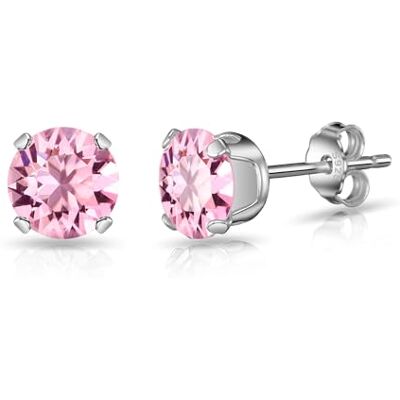 Philip Jones Boucles d'oreilles rose pâle en argent sterling créées avec des cristaux Zircondia® - Publicité Philip Jones Boucles d'oreilles rose pâle en argent sterling créées avec des cristaux Zircondia® - Publicité