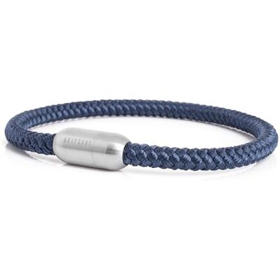 Akitsune Silvus Bracelet en Nylon 5mm d'paisseur Bracelet en Acier Inoxydable pour Femmes Hommes Fermeture magntique Argent Mat Bleu Marine 19,5cm - Publicité Akitsune Silvus Bracelet en Nylon 5mm d'paisseur Bracelet en Acier Inoxydable pour Femmes Hommes Fermeture magntique Argent Mat Bleu Marine 19,5cm - Publicité