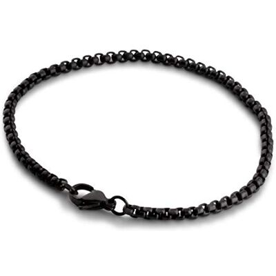 Akitsune Baca Bracelet maillons 3mm de diamtre Box Rolo Hommes Femmes Chane en Acier Inoxydable Mousqueton Minimaliste Noir 17cm - Publicité Akitsune Baca Bracelet maillons 3mm de diamtre Box Rolo Hommes Femmes Chane en Acier Inoxydable Mousqueton Minimaliste Noir 17cm - Publicité