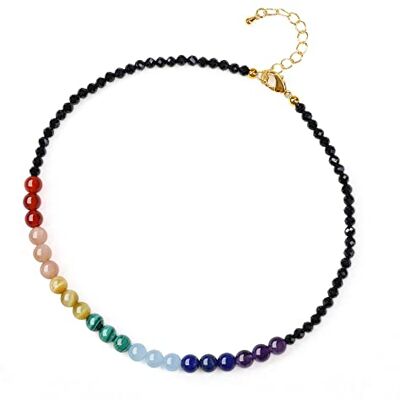COAI Ras du Cou Chakra Spinelle Collier Maille Cuivre Plaqué Or Femme - Publicité COAI Ras du Cou Chakra Spinelle Collier Maille Cuivre Plaqué Or Femme - Publicité