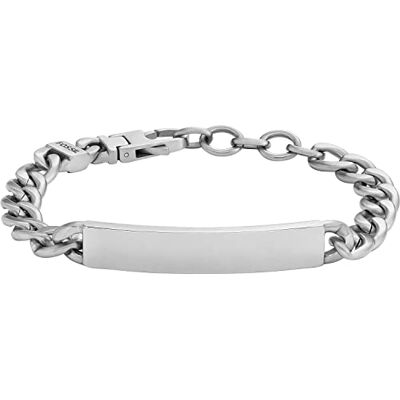 Fossil Bracelet Pour Hommes Drew, Longueur : 223.7mm, Largeur : 46.3mm, Hauteur : 9mm Bracelet En Acier Inoxydable Argenté, - Publicité Fossil Bracelet Pour Hommes Drew, Longueur : 223.7mm, Largeur : 46.3mm, Hauteur : 9mm Bracelet En Acier Inoxydable Argenté, - Publicité
