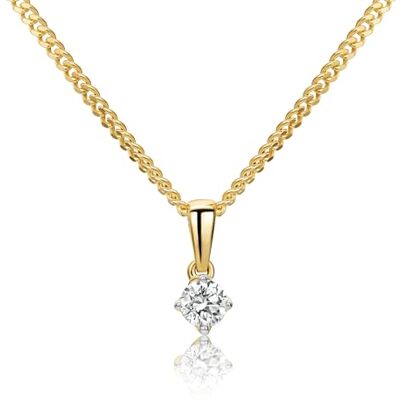MIORE Collier Femme, Chaine Argent/Plaqué Or 18 Carats avec Pendentif en Or Blanc/Or Jaune 9 Carats 375, Pendentif Diamant 0.10 Ct /0.15 Ct/ 0.25 Ct, Chaîne Vrai Or Gourmette, Bijoux Femme - Publicité MIORE Collier Femme, Chaine Argent/Plaqué Or 18 Carats avec Pendentif en Or Blanc/Or Jaune 9 Carats 375, Pendentif Diamant 0.10 Ct /0.15 Ct/ 0.25 Ct, Chaîne Vrai Or Gourmette, Bijoux Femme - Publicité