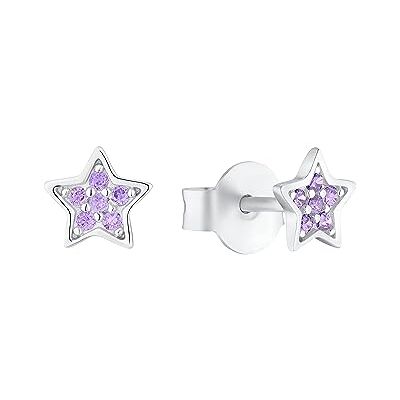s.Oliver Boucles d'oreilles à tige en argent sterling 925 pour filles, avec pierres précieuses, étoile, livrées dans un coffret cadeau - Publicité s.Oliver Boucles d'oreilles à tige en argent sterling 925 pour filles, avec pierres précieuses, étoile, livrées dans un coffret cadeau - Publicité