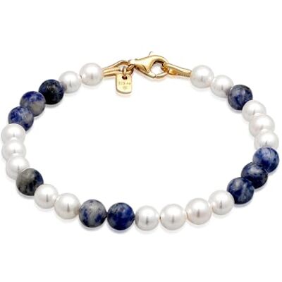 Kuzzoi Buddha 0209522624 Bracelet de perles en argent sterling 925 avec perles d'agate bleues (6 mm) Longueur 19-23 cm, 19 cm, Argent sterling, Agate Perle - Publicité Kuzzoi Buddha 0209522624 Bracelet de perles en argent sterling 925 avec perles d'agate bleues (6 mm) Longueur 19-23 cm, 19 cm, Argent sterling, Agate Perle - Publicité