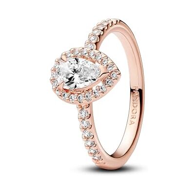 Pandora Timeless Bague en métal plaqué or rose 14 carats avec zircones cubiques transparentes, taille 56 - Publicité Pandora Timeless Bague en métal plaqué or rose 14 carats avec zircones cubiques transparentes, taille 56 - Publicité