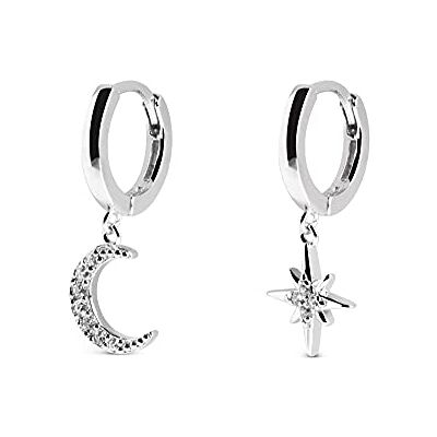 SINGULARU Boucles d'oreilles Polar Moon Spark Argent. Argent 925 avec finition plaqué rhodium. Fermoir créole. Bijoux pour femme - Publicité SINGULARU Boucles d'oreilles Polar Moon Spark Argent. Argent 925 avec finition plaqué rhodium. Fermoir créole. Bijoux pour femme - Publicité