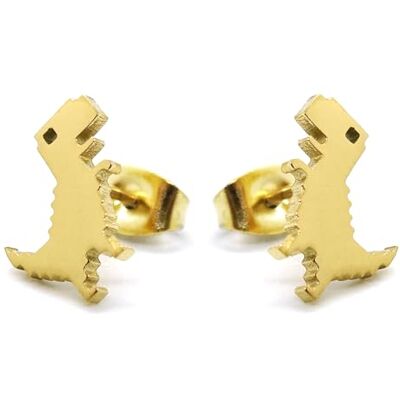 BlackAmazement Lot de 2 boucles d'oreilles en acier inoxydable 316L Tyrannosaurus T-Rex Dinosaure Rétro Pixel Jeu d'ordinateur Rose Or Argent Noir Femme - Publicité BlackAmazement Lot de 2 boucles d'oreilles en acier inoxydable 316L Tyrannosaurus T-Rex Dinosaure Rétro Pixel Jeu d'ordinateur Rose Or Argent Noir Femme - Publicité