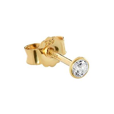 NKlaus Paire de clous d'oreilles 3mm or jaune 750 or Boucles d'oreilles cristal 18 carats zirconium blanc calice - Publicité NKlaus Paire de clous d'oreilles 3mm or jaune 750 or Boucles d'oreilles cristal 18 carats zirconium blanc calice - Publicité