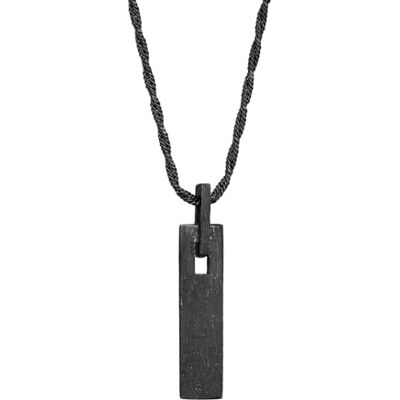 Kuzzoi Collier pour homme avec pendentif plaquette (24 mm) rectangulaire en argent sterling 925 au design vintage oxydé pour homme, longueur 60 cm, Argent sterling argent sterling oxydé - Publicité Kuzzoi Collier pour homme avec pendentif plaquette (24 mm) rectangulaire en argent sterling 925 au design vintage oxydé pour homme, longueur 60 cm, Argent sterling argent sterling oxydé - Publicité