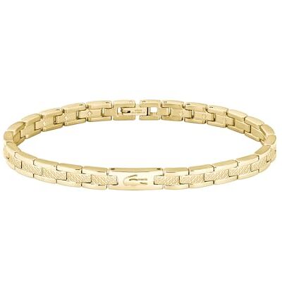 Lacoste Bracelet à Maillons pour Femme Collection METROPOLE en Or Jaune avec Petit Piqué Gravé - Publicité Lacoste Bracelet à Maillons pour Femme Collection METROPOLE en Or Jaune avec Petit Piqué Gravé - Publicité