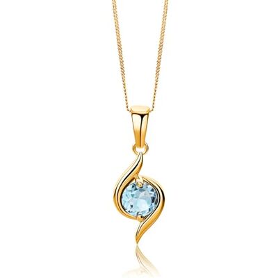 MIORE Collier Femme, Pendentif Or Jaune 9 Carats 375, Topaze Bleue Ronde 0,57ct, Maille Gourmette, 45 cm, Fermoir Anneau à Ressort, Fabriqué en Italie, Bijoux Femme avec Boite a Bijoux - Publicité MIORE Collier Femme, Pendentif Or Jaune 9 Carats 375, Topaze Bleue Ronde 0,57ct, Maille Gourmette, 45 cm, Fermoir Anneau à Ressort, Fabriqué en Italie, Bijoux Femme avec Boite a Bijoux - Publicité