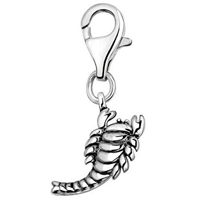 Quiges Charm Pendentif Breloque avec Fermoir Femme Plaqué Argent Signe du Zodiaque Scorpion 3D - Publicité Quiges Charm Pendentif Breloque avec Fermoir Femme Plaqué Argent Signe du Zodiaque Scorpion 3D - Publicité