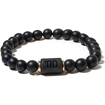 ZENSE Bracelet zodiaque noir étirable homme avec perles Onyx , Vierge - Publicité ZENSE Bracelet zodiaque noir étirable homme avec perles Onyx , Vierge - Publicité