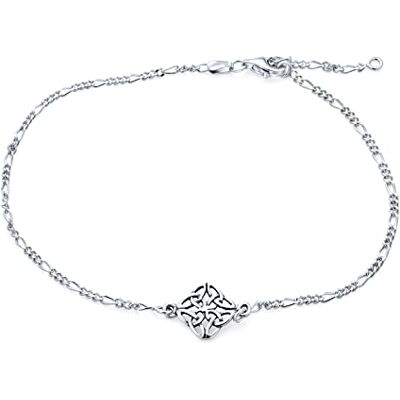 Bling Jewelry Bracelet De Cheville Nœud D'Amour Celtique Triquetra Pour Femmes Adolescentes En Argent Sterling 925 Oxydé Ajustable - Publicité Bling Jewelry Bracelet De Cheville Nœud D'Amour Celtique Triquetra Pour Femmes Adolescentes En Argent Sterling 925 Oxydé Ajustable - Publicité