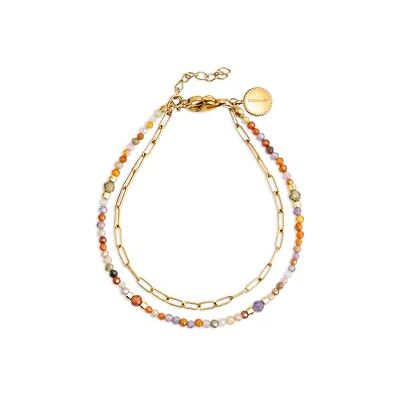 SINGULARU Bracelet Double Crystal Summer. Acier avec plaqué or 8Kt et détails en cristaux colorés. Longueur : 2 cm. Bijoux pour femme - Publicité SINGULARU Bracelet Double Crystal Summer. Acier avec plaqué or 8Kt et détails en cristaux colorés. Longueur : 2 cm. Bijoux pour femme - Publicité