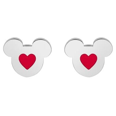 Disney Boucles d'oreilles Minnie Mouse en Forme de Cœur, émail Rouge, Acier Inoxydable, Sans Pierres Précieuses - Publicité Disney Boucles d'oreilles Minnie Mouse en Forme de Cœur, émail Rouge, Acier Inoxydable, Sans Pierres Précieuses - Publicité
