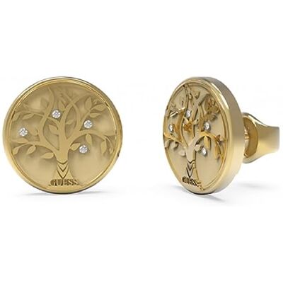 Guess Boucled’oreille Devinez une femme talismanie en acier inoxydable doré 12 mm. Centre de vie des arbres., Acier inoxydable, Oxyde de Zirconium, Acier inoxydable, Oxyde de Zirconium - Publicité Guess Boucled’oreille Devinez une femme talismanie en acier inoxydable doré 12 mm. Centre de vie des arbres., Acier inoxydable, Oxyde de Zirconium, Acier inoxydable, Oxyde de Zirconium - Publicité